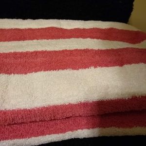 Set of 2 Cabana Fuchsia Stripe Bath Beach Towels
